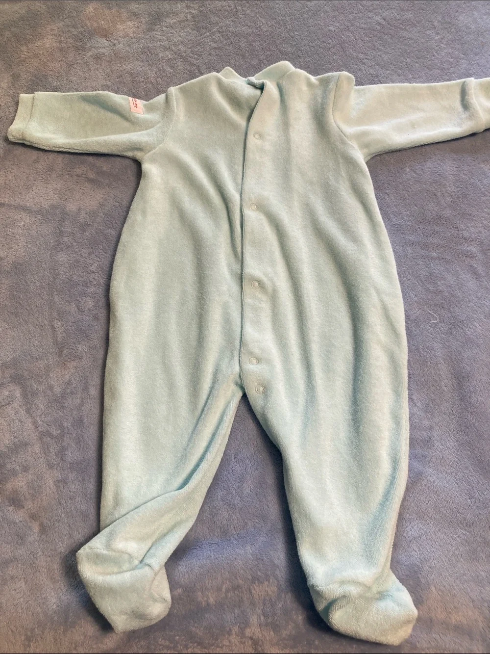 Little Me Light Aqua Fleece Footed One-Piece